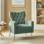 Chaise touffetée Abadiana avec accent et piètement en métal