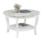 Table basse ronde avec étagère