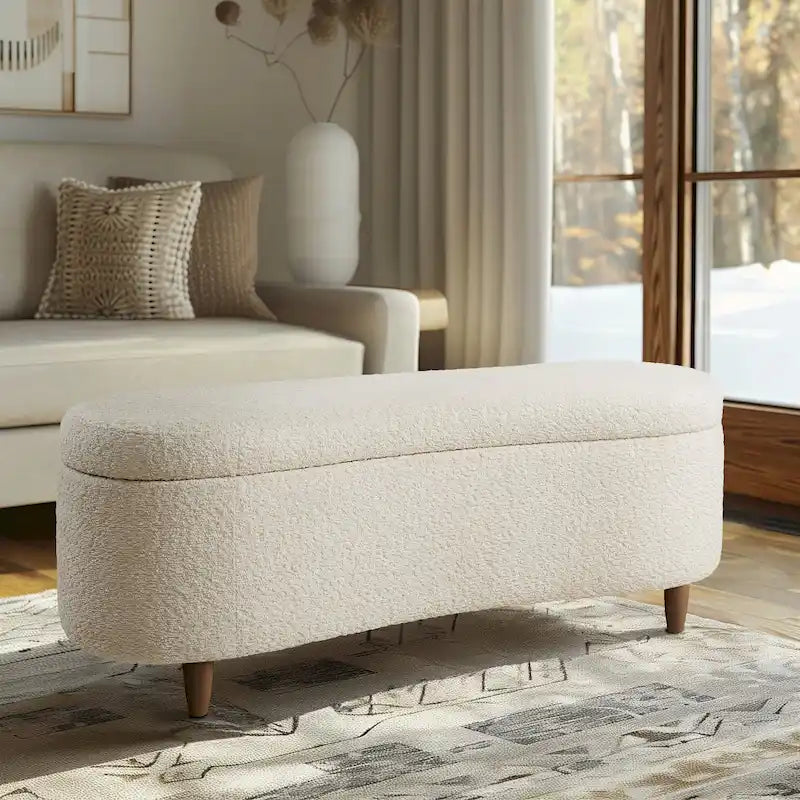 Banc de rangement rabattable INK+IVY Bailey Taupe Boucle