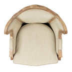 Fauteuil à oreilles Kali Oak en lin naturel - 34Lx34Px40H