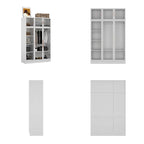 47,2 Grande Armoire LED Lumineuse Placard à Portes en Verre Entièrement en Verre