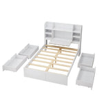 Cadre de lit avec 4 tiroirs de rangement portables sous le lit