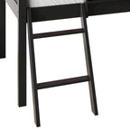Lit mezzanine bas classique double CraftPorch avec tableau noir, toboggan et échelle