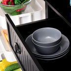 Meuble de rangement de cuisine autoportant traditionnel de 72 pouces avec 4 portes et 3 étagères réglables, grand tiroir central