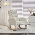 Fauteuil à bascule de puériculture ergonomique en tissu avec repose-pieds réglable