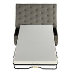 Pouf lit pliant, pouf de 126 cm avec lit pliant, pouf-lit convertible avec matelas à mémoire de forme et design capitonné