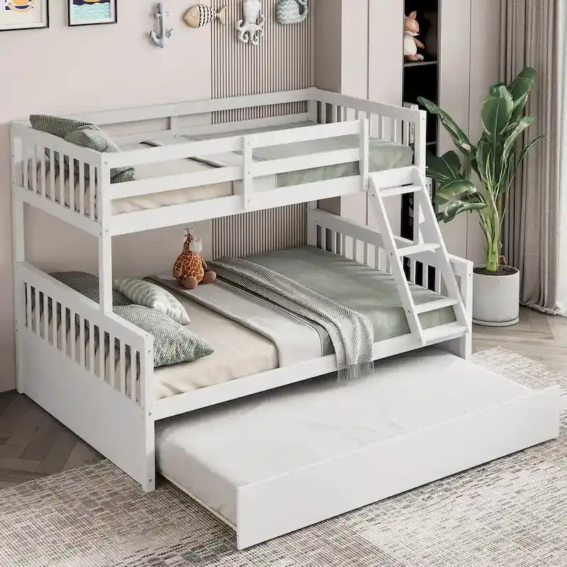 Lit superposé Gymax double sur grand avec lit gigogne double convertible