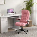 Chaise de bureau de massage vibrante à dossier haut HOMCOM avec 6 points de vibration, chaise d'ordinateur inclinable et chauffante en cuir PU