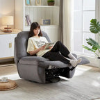 Fauteuil inclinable pivotant et coulissant en velours côtelé avec repose-pieds pour salon