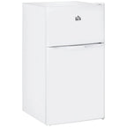 Mini-réfrigérateur HOMCOM à deux portes avec congélateur, réfrigérateur compact de 3,2 pi³ avec étagère réglable, thermostat réglable