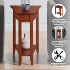 Table d'appoint d'angle American Heritage avec étagère de Convenience Concepts