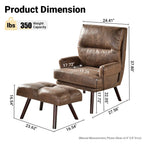Fauteuil inclinable réglable avec pouf