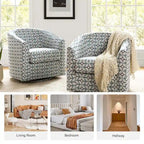 Fauteuil Cuenca moderne en tissu avec piètement pivotant