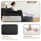 Fauteuil pivotant simple en velours côtelé et chenille avec rembourrage en mousse
