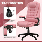 Chaise de bureau de massage vibrante à dossier haut HOMCOM avec 6 points de vibration, chaise d'ordinateur inclinable et chauffante en cuir PU