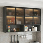 Armoire de cuisine murale grise en bois pour rangement