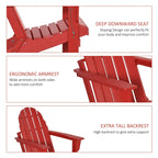 Chaise Adirondack pliante, chaises longues de plage en plastique HDPE toutes saisons pour terrasse et mobilier de jardin