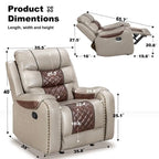 Grand fauteuil inclinable en similicuir de style américain pour salon