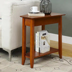 Table d'appoint d'angle American Heritage avec étagère de Convenience Concepts