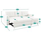 Canapé d'angle réversible avec lit gigogne, méridienne de rangement, pieds durables,