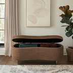 Banc de rangement rabattable INK+IVY Bailey Taupe Boucle