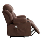 Fauteuil inclinable électrique gris avec massage chauffant, chargement USB, télécommande et poches latérales pratiques pour les personnes âgées
