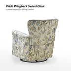 Fauteuil à bascule pivotant Georg en tissu confortable à motif floral avec accoudoirs arrondis par HULALA HOME