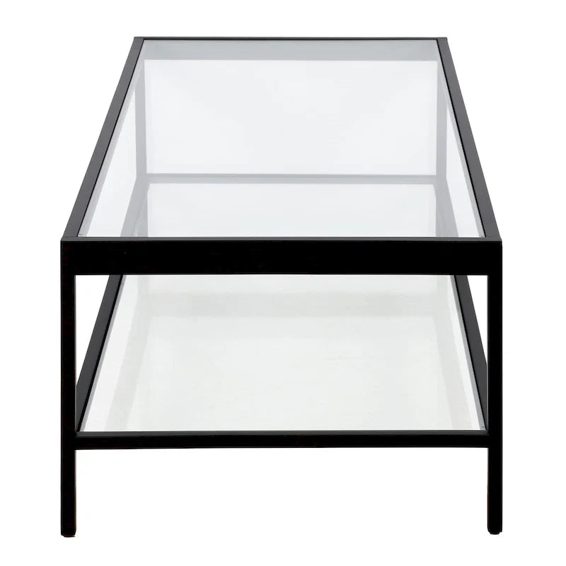 Table basse Alexis en métal et verre