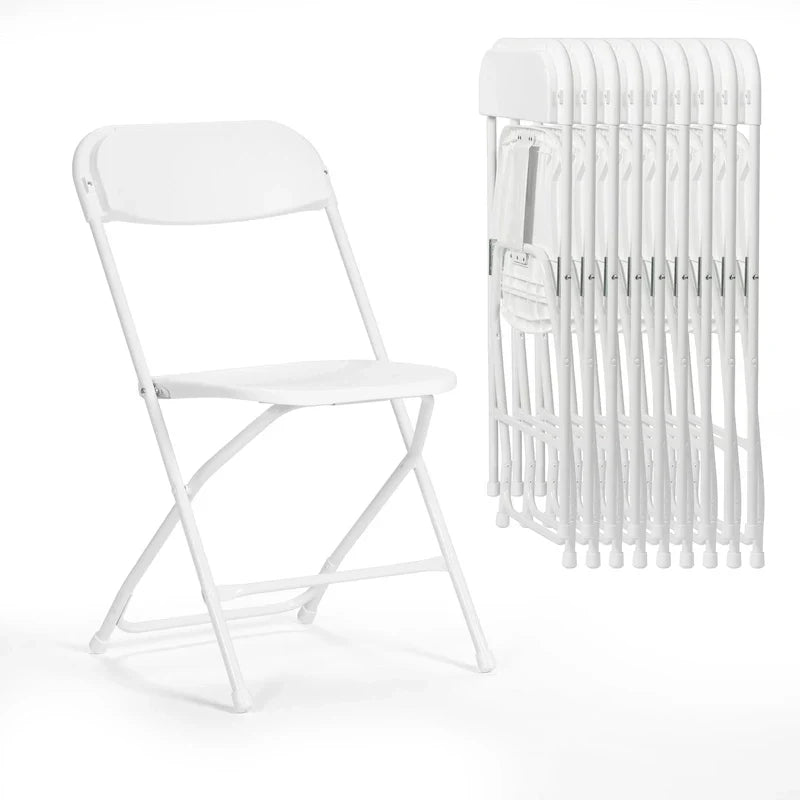 Chaise pliante en plastique, lot de 10, capacité de 158 kg pour événements, bureau, mariage, fête, pique-nique, cuisine, salle à manger