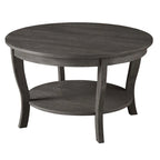 Table basse ronde avec étagère