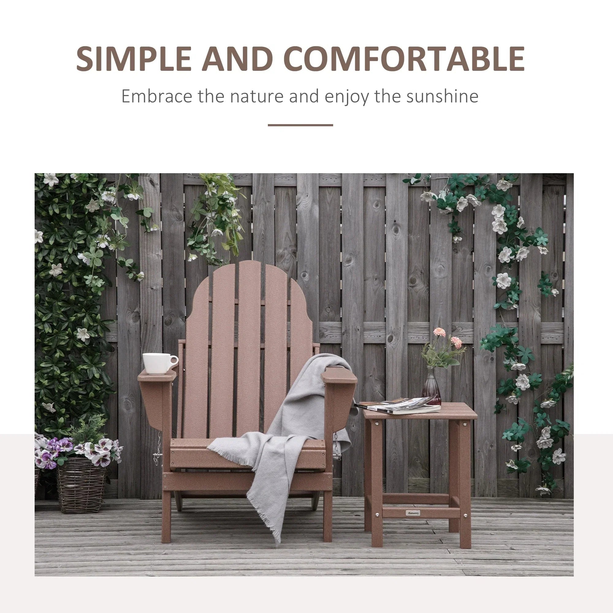 Chaise Adirondack pliante, chaises longues de plage en plastique HDPE toutes saisons pour terrasse et mobilier de jardin