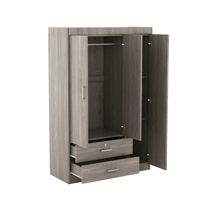 Armoire 3 portes avec 2 tiroirs