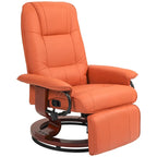 Fauteuil inclinable manuel pivotant en similicuir HomCom avec repose-pieds confortable et relaxant