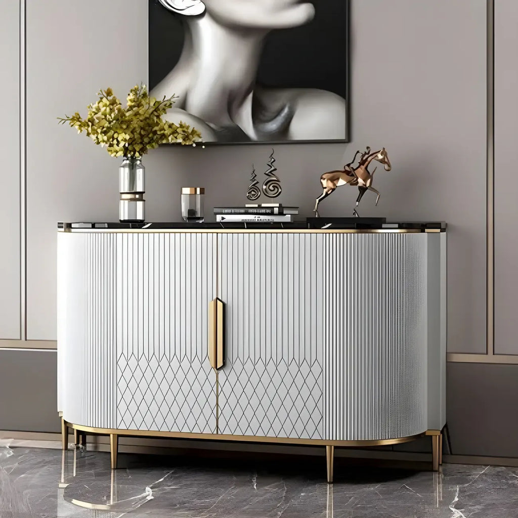 Buffet Glam Marble gris avec rangement