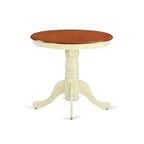 East West Furniture Eden - Table à manger ronde en bois avec piètement central, coloris Buttermilk et Cherry