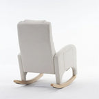 Fauteuil à bascule de puériculture ergonomique en tissu avec repose-pieds réglable