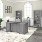 Bureau de direction Bush Furniture Saratoga avec tiroirs et rangements