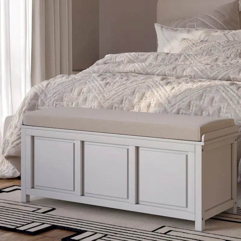 Banc de rangement ouvert en bois massif John Louis Home