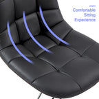 Chaise de bureau à domicile sans accoudoirs Javlergo, chaise de bureau d'ordinateur réglable en hauteur avec roulettes
