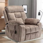 Grand fauteuil inclinable de massage électrique avec fonction de levage, chauffage et porte-gobelet dissimulé