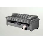 Canapé-lit convertible en velours de 82,7 po avec 2 oreillers
