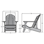Chaise Adirondack pliante et inclinable King-Size HIGHWOOD