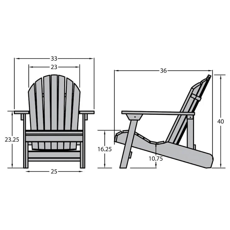 Chaise Adirondack pliante et inclinable King-Size HIGHWOOD