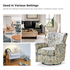 Fauteuil à bascule pivotant Georg en tissu confortable à motif floral avec accoudoirs arrondis par HULALA HOME
