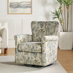 Fauteuil à bascule pivotant Georg en tissu confortable à motif floral avec accoudoirs arrondis par HULALA HOME