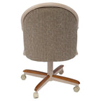 Chaise pivotante et inclinable à roulettes avec coussin pour salle à manger décontractée