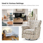 Fauteuil à bascule pivotant Georg en tissu confortable à motif floral avec accoudoirs arrondis par HULALA HOME