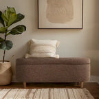 Banc de rangement rabattable INK+IVY Bailey Taupe Boucle