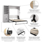 Lit escamotable Key West avec armoire-penderie (88W) de Bestar