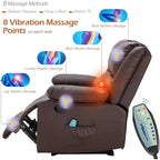 Causeuse inclinable 2 places avec fonction de chauffage et de massage